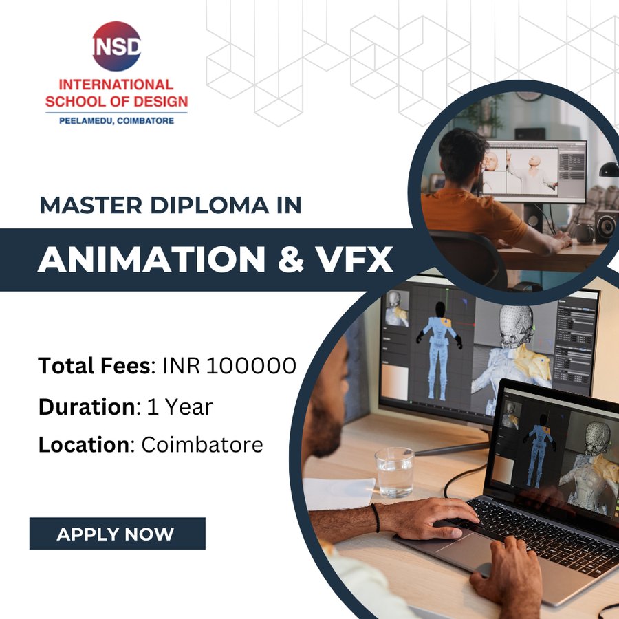 Master Diploma in Animation and VFX at International School of Design, Coimbatore